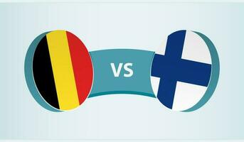 Belgien gegen Finnland, Mannschaft Sport Wettbewerb Konzept. vektor