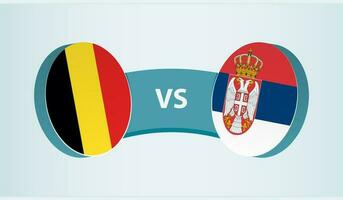 Belgien gegen Serbien, Mannschaft Sport Wettbewerb Konzept. vektor