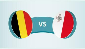 Belgien gegen Malta, Mannschaft Sport Wettbewerb Konzept. vektor