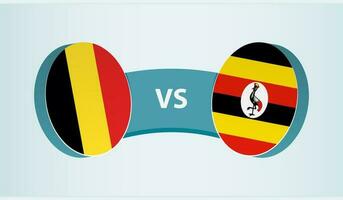 Belgien gegen Uganda, Mannschaft Sport Wettbewerb Konzept. vektor