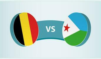 Belgien gegen Dschibuti, Mannschaft Sport Wettbewerb Konzept. vektor