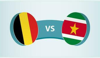 Belgien gegen Surinam, Mannschaft Sport Wettbewerb Konzept. vektor