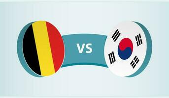 Belgien gegen Süd Korea, Mannschaft Sport Wettbewerb Konzept. vektor