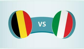 Belgien gegen Italien, Mannschaft Sport Wettbewerb Konzept. vektor