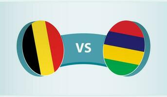 Belgien gegen Mauritius, Mannschaft Sport Wettbewerb Konzept. vektor