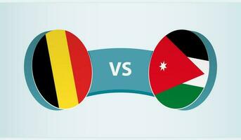 Belgien gegen Jordanien, Mannschaft Sport Wettbewerb Konzept. vektor