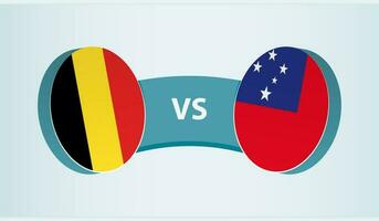 Belgien gegen Samoa, Mannschaft Sport Wettbewerb Konzept. vektor