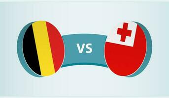 Belgien gegen Tonga, Mannschaft Sport Wettbewerb Konzept. vektor