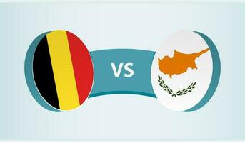 Belgien gegen Zypern, Mannschaft Sport Wettbewerb Konzept. vektor