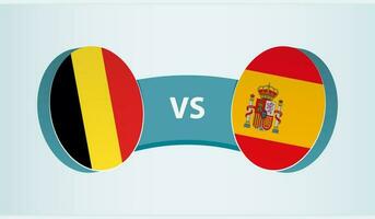 Belgien gegen Spanien, Mannschaft Sport Wettbewerb Konzept. vektor