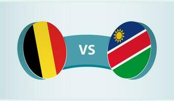 Belgien gegen Namibia, Mannschaft Sport Wettbewerb Konzept. vektor
