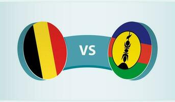 Belgien gegen Neu Kaledonien, Mannschaft Sport Wettbewerb Konzept. vektor