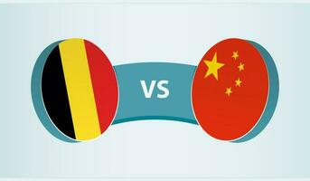 Belgien gegen China, Mannschaft Sport Wettbewerb Konzept. vektor