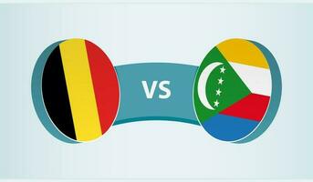Belgien gegen Komoren, Mannschaft Sport Wettbewerb Konzept. vektor