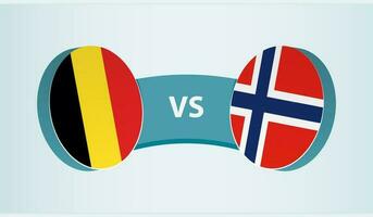 Belgien gegen Norwegen, Mannschaft Sport Wettbewerb Konzept. vektor