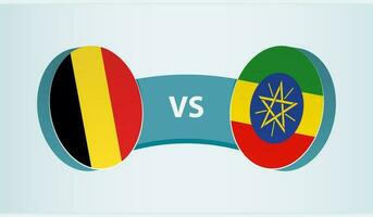 Belgien gegen Äthiopien, Mannschaft Sport Wettbewerb Konzept. vektor