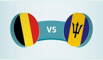 Belgien gegen Barbados, Mannschaft Sport Wettbewerb Konzept. vektor
