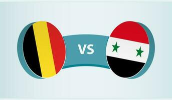 Belgien gegen Syrien, Mannschaft Sport Wettbewerb Konzept. vektor