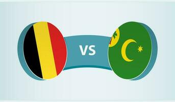 Belgien gegen Kokos Inseln, Mannschaft Sport Wettbewerb Konzept. vektor