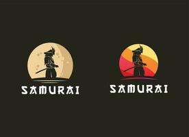 Samurai Ronin Logo Design Vektor Vorlage.