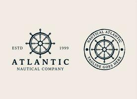 nautisch und Matrose Marine Logo Design vektor