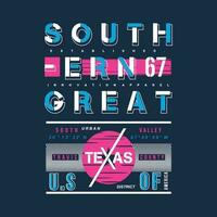 texas, sydlig bra grafisk, typografi vektor, t skjorta design, illustration, Bra för tillfällig stil vektor