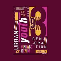 urban ungdom generation text ram, grafisk t skjorta design, typografi vektor, illustration, tillfällig stil vektor
