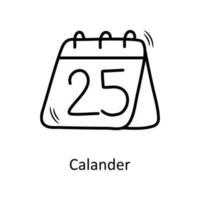 kalender vektor översikt ikon design illustration. jul symbol på vit bakgrund eps 10 fil