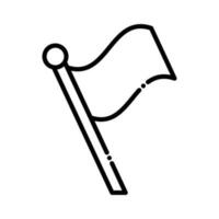 fladdrande flagga vektor översikt ikon stil illustration. eps 10