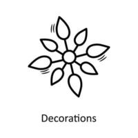 dekorationer vektor översikt ikon design illustration. jul symbol på vit bakgrund eps 10 fil