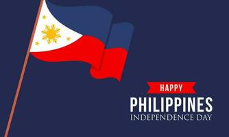 Lycklig oberoende dag filippinerna bakgrund med filippinerna flagga vektor