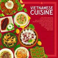 Vietnamesisch Küche Speisekarte Startseite Vektor Vorlage
