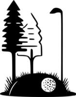 Golf - - schwarz und Weiß isoliert Symbol - - Vektor Illustration