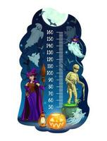 Kinder Höhe Diagramm, Halloween Monster und Geister vektor
