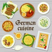 tysk mat restaurang måltider meny omslag mall vektor