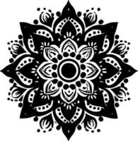 mandala, svart och vit vektor illustration