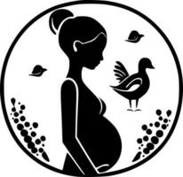 Schwangerschaft, schwarz und Weiß Vektor Illustration