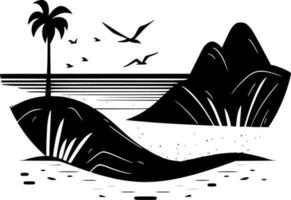 Strand Hintergrund - - minimalistisch und eben Logo - - Vektor Illustration