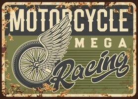 Motorräder Rennen Meisterschaft rostig Metall Teller vektor