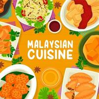 malaysiska kök vektor meny omslag asiatisk måltider