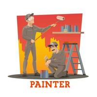 Maler Gemälde Wand, Gemälde Bedienung Arbeitskräfte vektor