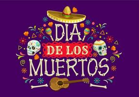 dia de los Muertos Mexikaner Urlaub Vektor Banner