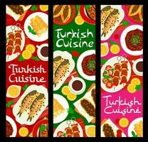 Türkisch Küche Essen Banner, traditionell Mahlzeit vektor