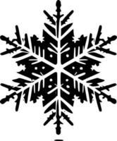 snöflinga, svart och vit vektor illustration