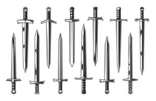 europäisch Ritter mittelalterlich Schwerter, Vektor Heraldik