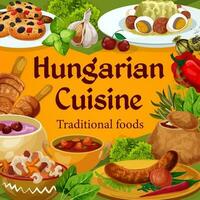 ungerska kök vektor ungern maträtter affisch