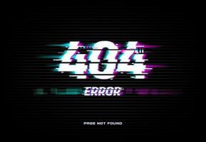 Seite nicht gefunden 404 Error glitched Bildschirm Vektor