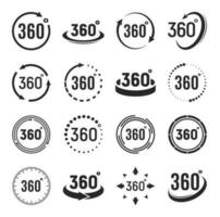 360 Grad Kamera drehen Vektor Symbole