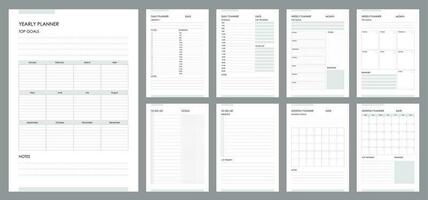 Planer Seite Vorlagen, Täglich Tagebuch, Zeitplan aufführen vektor