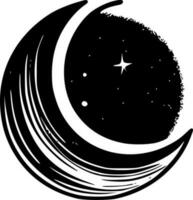 måne - minimalistisk och platt logotyp - vektor illustration